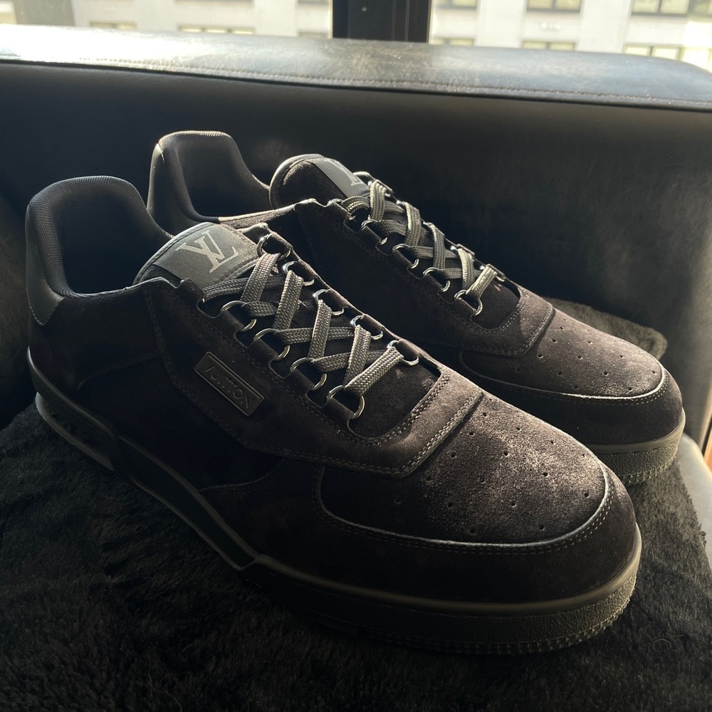 COPY - Louis Vuitton Trainer Sneakers “Uniform” Suede Black by Virgil Abloh